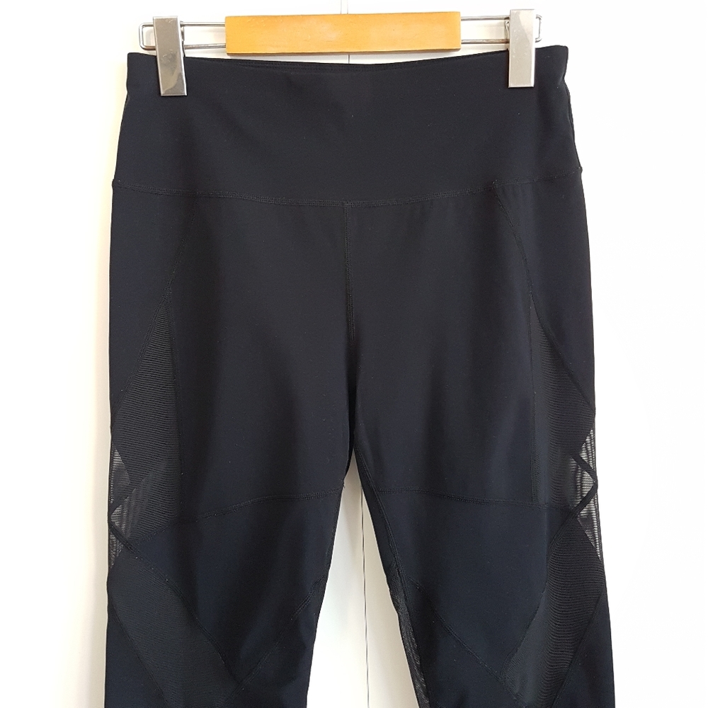 SWEATY BETTY S Mesh 7/8 Crop Leggings Black Size Small